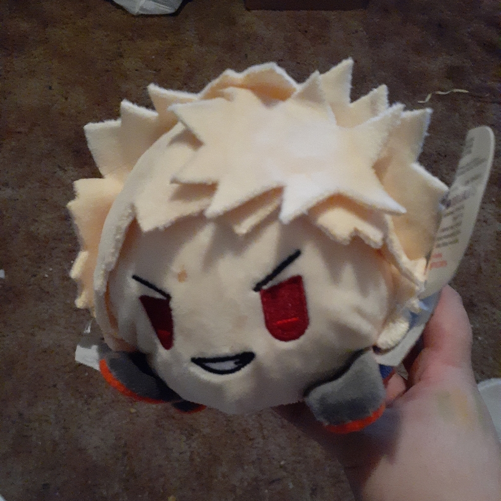 Plush Toy with Cream and Red Accents